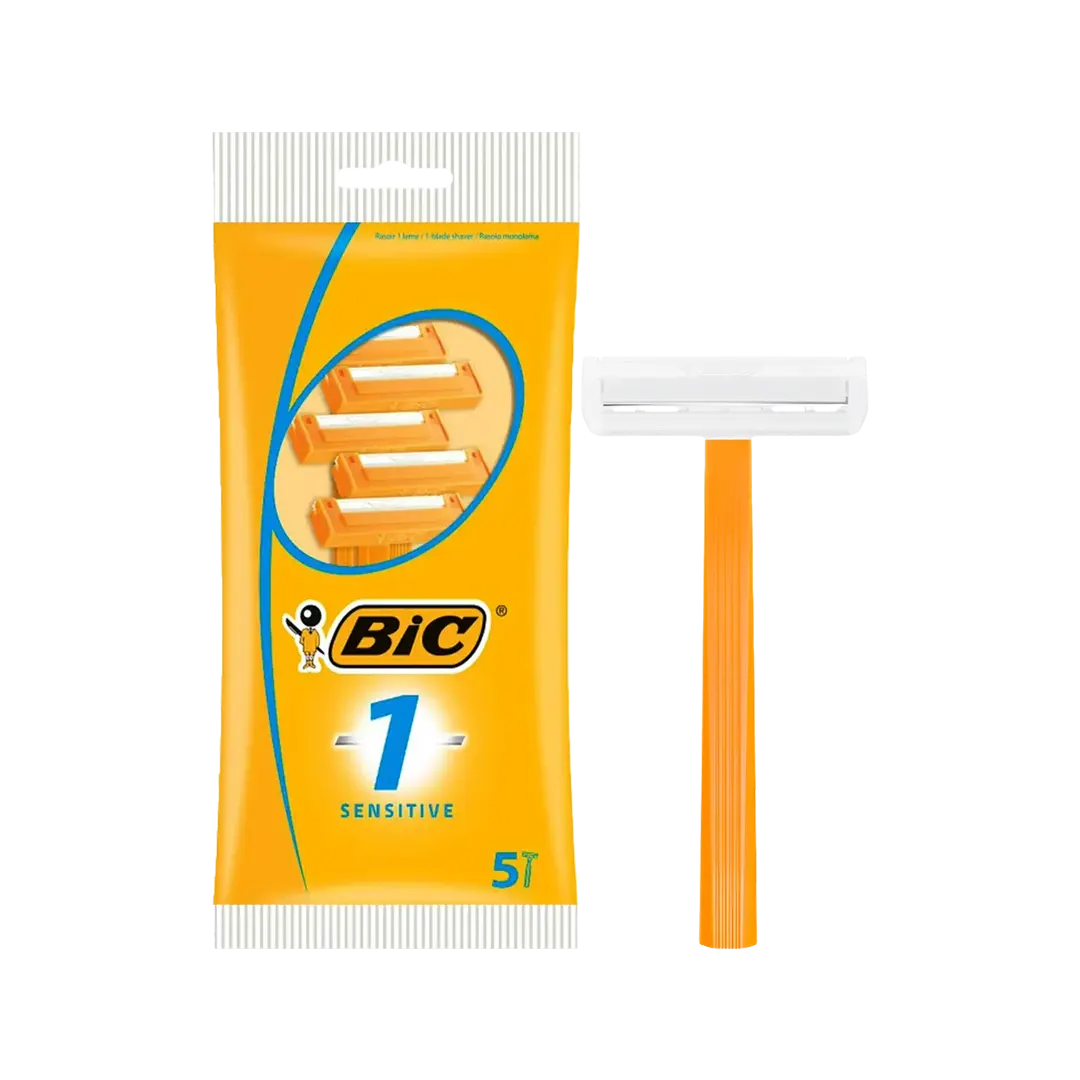 Bic 1 Sensitive Disposable Razors For Men - 5Pcs