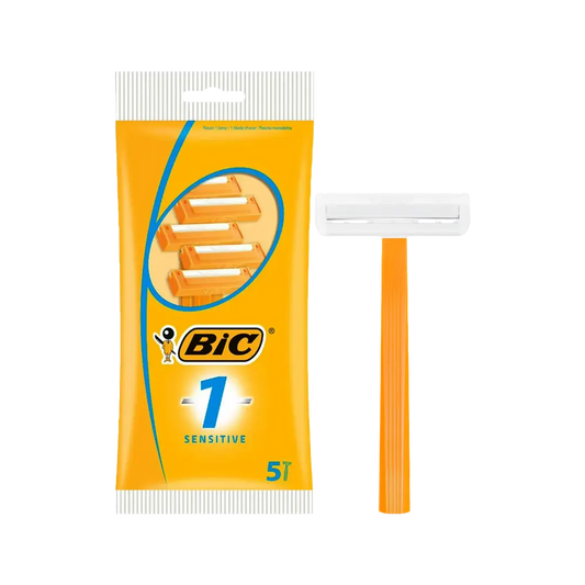 Bic 1 Sensitive Disposable Razors For Men - 5Pcs