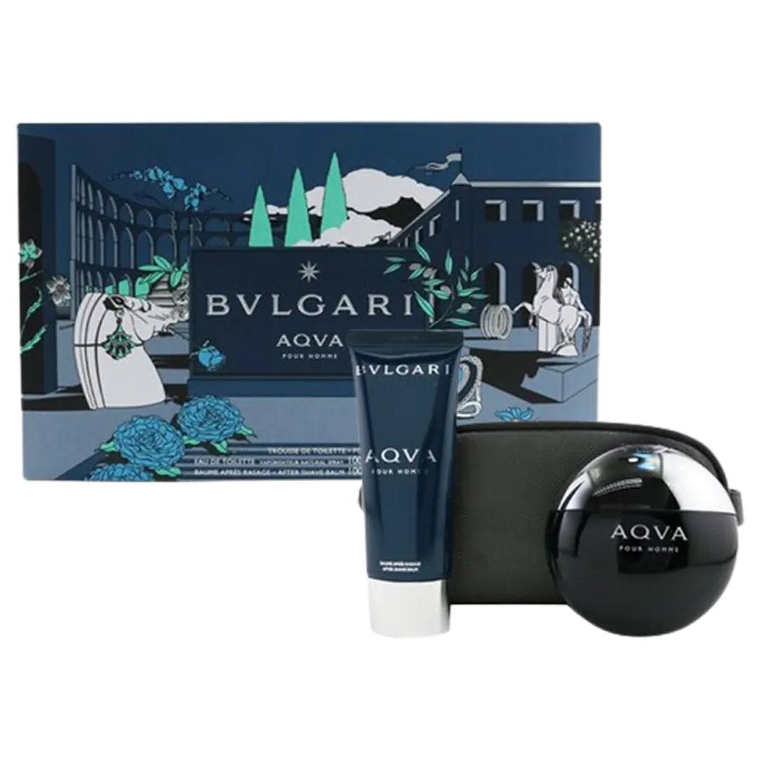 Bvlgari Aqva Eau De Toilette Men's Gift Set - 3Pcs