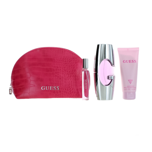 Guess Pink Set Pour Femme - 75ml +200ml  Bl +15ml Mininturel + Pouch